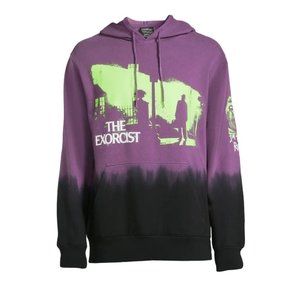 Exorcist Hoodie Mens Adult Small Halloween Ragen Horror Pullover Purple Black